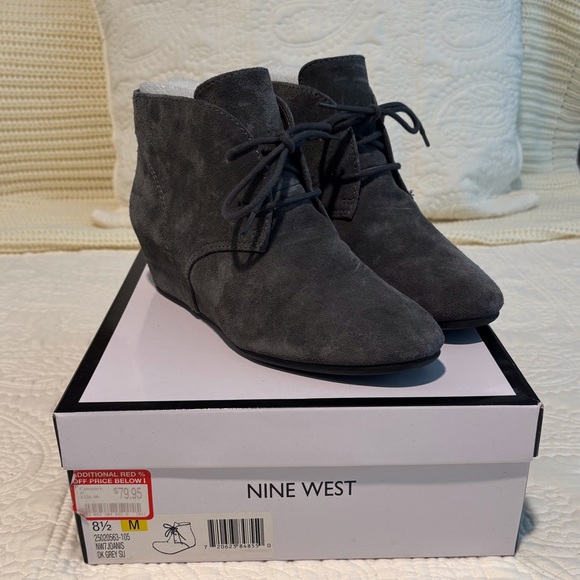 Nine West Charcoal Suede Chukka Boots - Picture 1 of 4